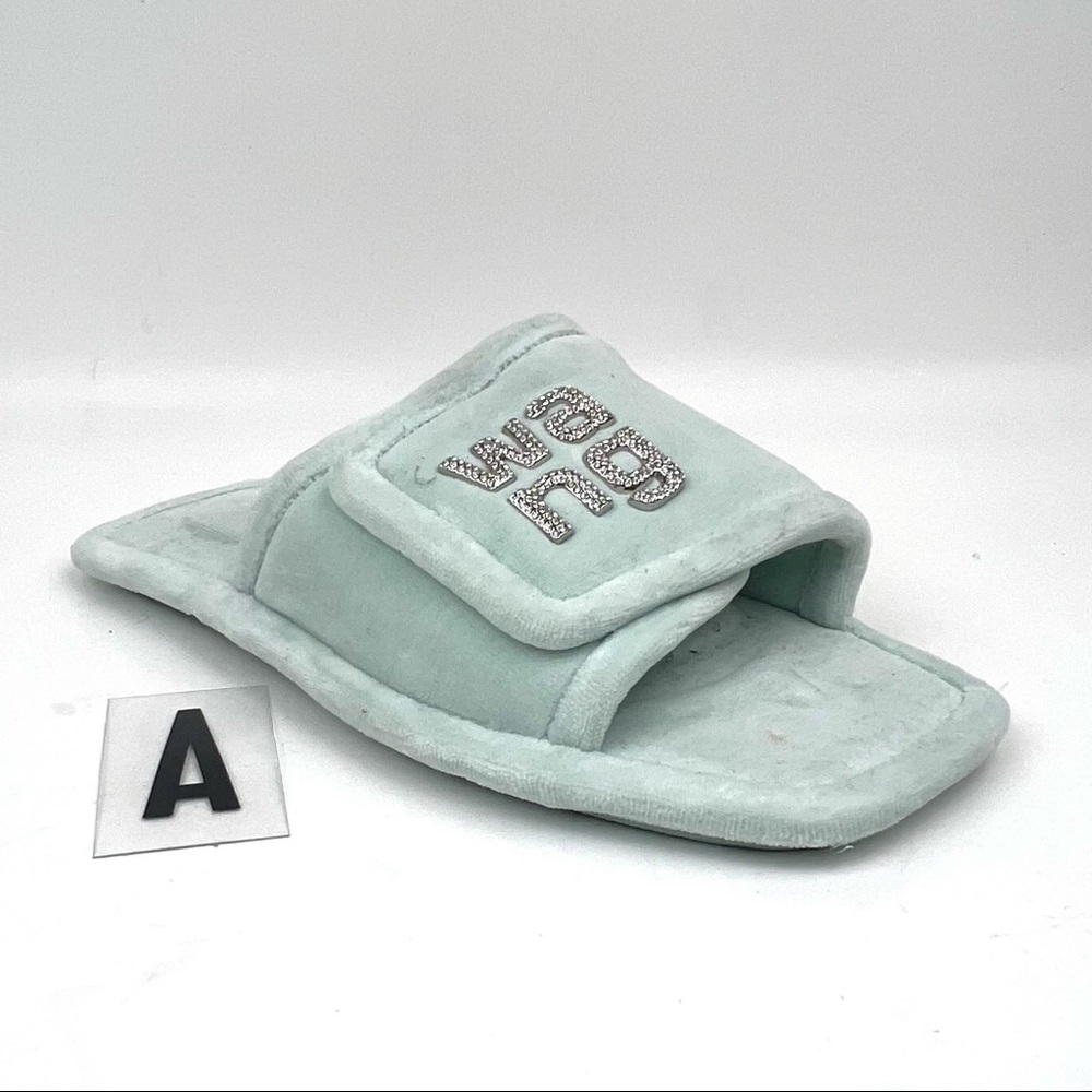 Alexander Wang Lana Crystal Logo Slide Slipper sz 5